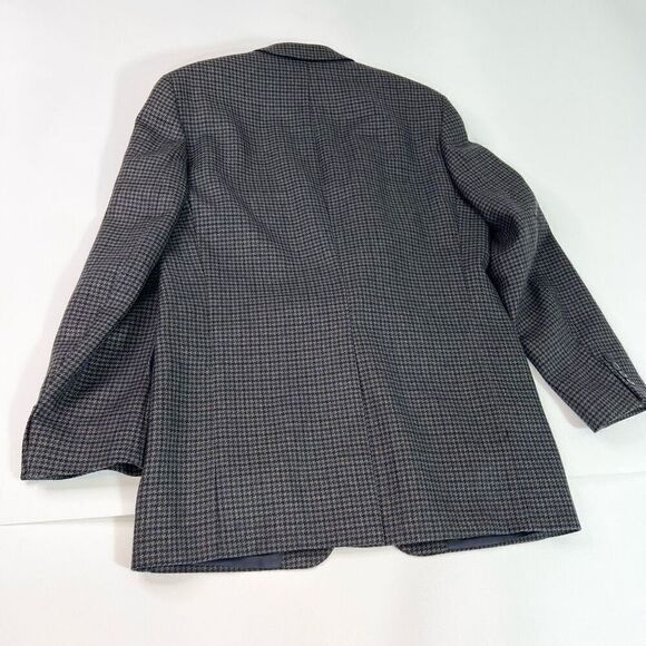 Chaps by Ralph Lauren Jacket Mens 40T Gray Houndstooth Wool Long-Sleeve Suit - Picture 6 of 10
